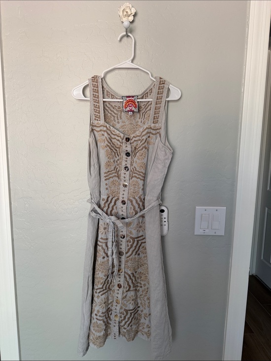 Johnny Was Dresses & Skirts - Johnny Was Embroidered Cream & Pink Floral Tank dress
